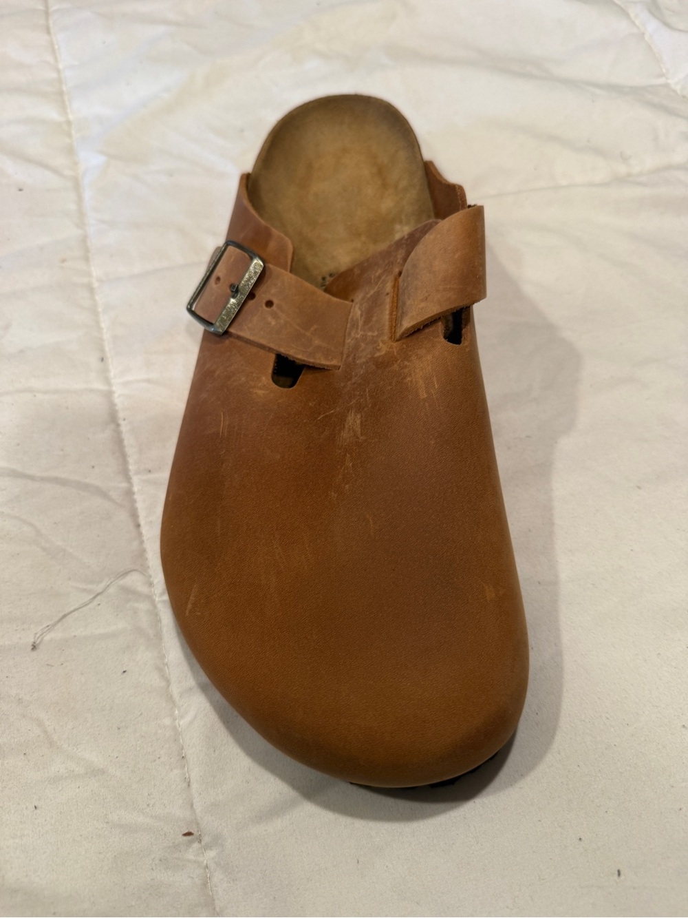 Birkenstock Congnac Leather Slip-On Clog with Buckle (48)